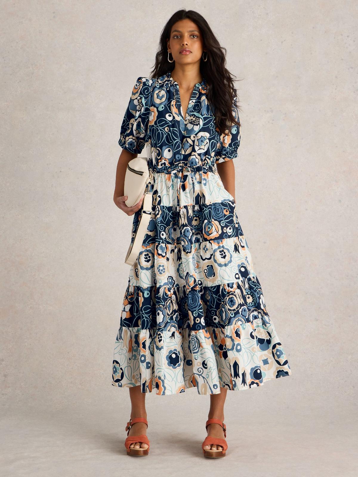 Kleid Elle Tiered Blue