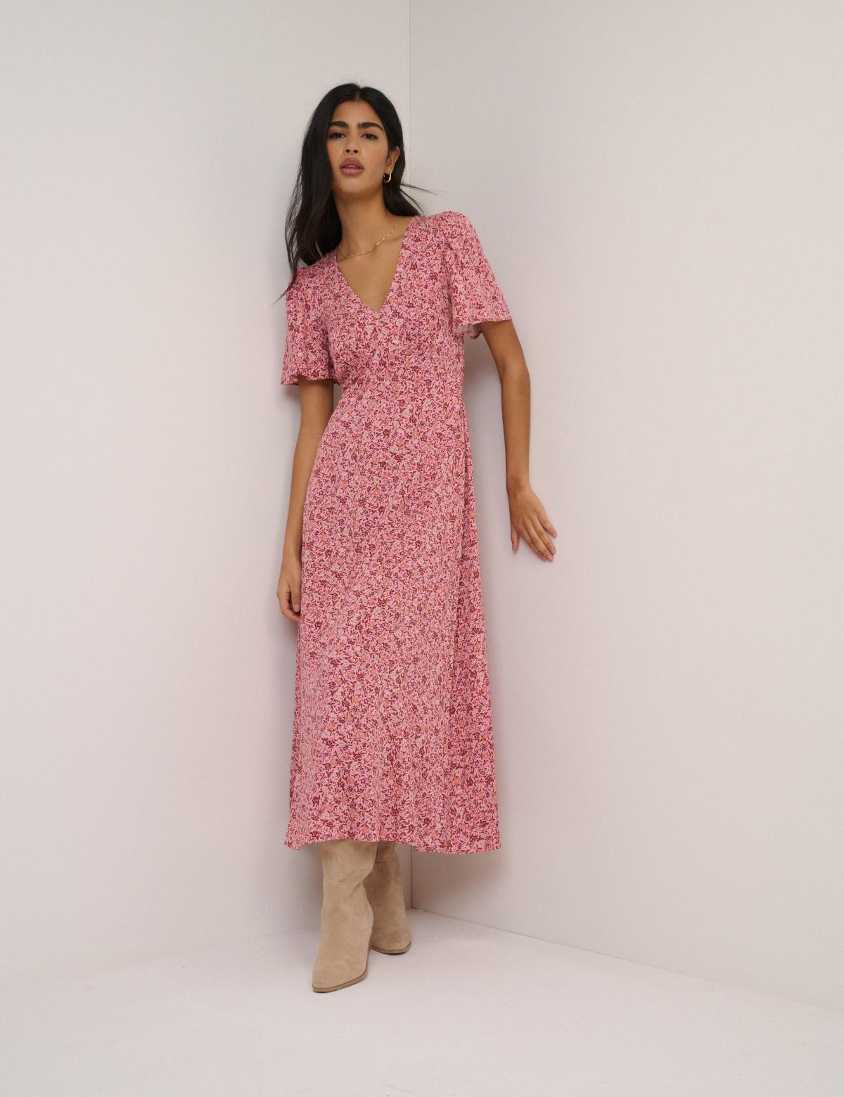 Kleid Atlas Pink